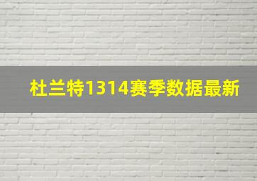 杜兰特1314赛季数据最新