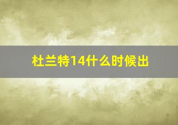 杜兰特14什么时候出