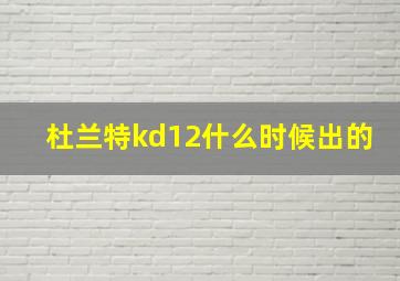 杜兰特kd12什么时候出的