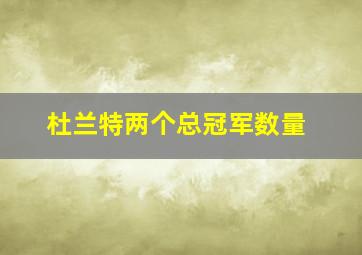 杜兰特两个总冠军数量