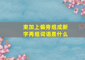 束加上偏旁组成新字再组词语是什么