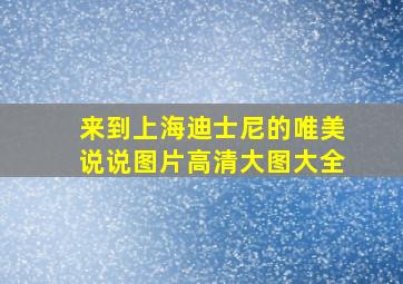 来到上海迪士尼的唯美说说图片高清大图大全