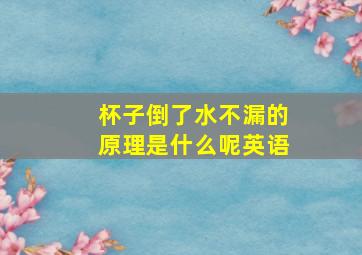 杯子倒了水不漏的原理是什么呢英语