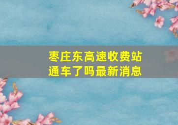 枣庄东高速收费站通车了吗最新消息