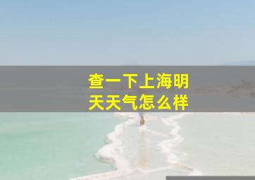 查一下上海明天天气怎么样