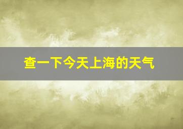 查一下今天上海的天气