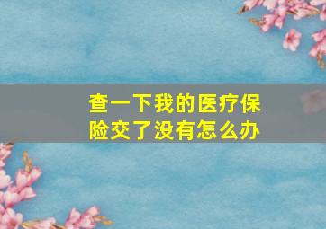 查一下我的医疗保险交了没有怎么办