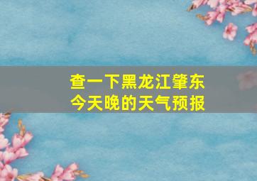 查一下黑龙江肇东今天晚的天气预报