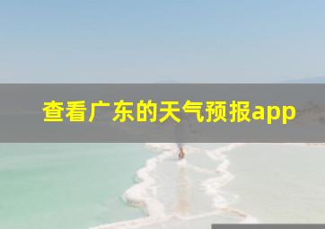 查看广东的天气预报app