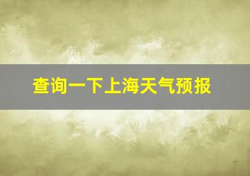 查询一下上海天气预报