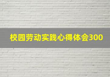 校园劳动实践心得体会300