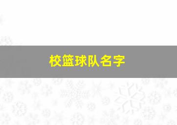 校篮球队名字