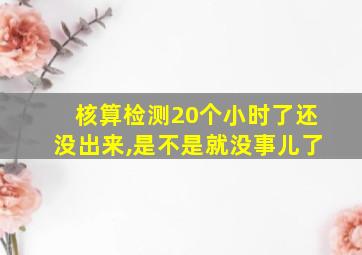 核算检测20个小时了还没出来,是不是就没事儿了