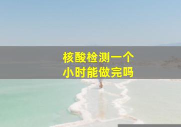 核酸检测一个小时能做完吗