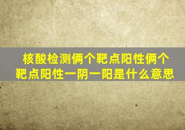 核酸检测俩个靶点阳性俩个靶点阳性一阴一阳是什么意思