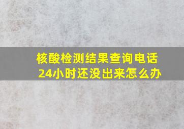 核酸检测结果查询电话24小时还没出来怎么办