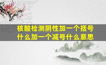 核酸检测阴性加一个括号什么加一个减号什么意思