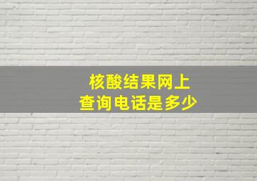 核酸结果网上查询电话是多少