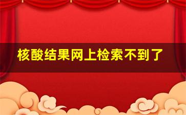 核酸结果网上检索不到了