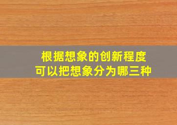 根据想象的创新程度可以把想象分为哪三种