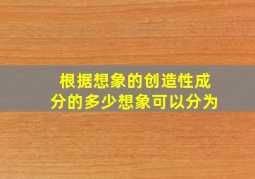 根据想象的创造性成分的多少想象可以分为