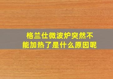 格兰仕微波炉突然不能加热了是什么原因呢