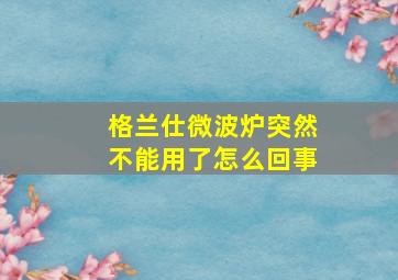 格兰仕微波炉突然不能用了怎么回事