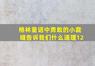 格林童话中勇敢的小裁缝告诉我们什么道理12