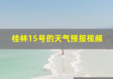 桂林15号的天气预报视频