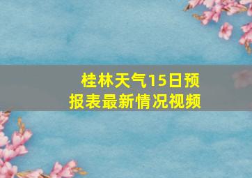 桂林天气15日预报表最新情况视频