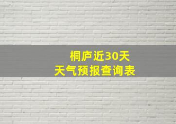 桐庐近30天天气预报查询表