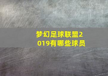 梦幻足球联盟2019有哪些球员