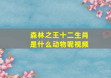 森林之王十二生肖是什么动物呢视频