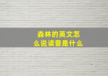 森林的英文怎么说读音是什么