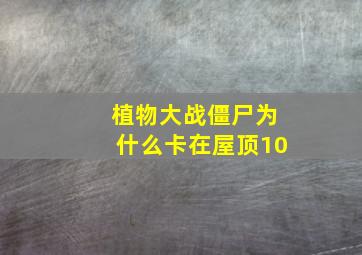 植物大战僵尸为什么卡在屋顶10