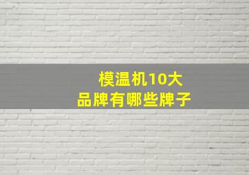 模温机10大品牌有哪些牌子