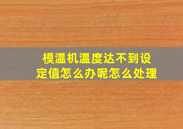 模温机温度达不到设定值怎么办呢怎么处理