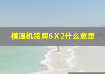 模温机铭牌6Ⅹ2什么意思