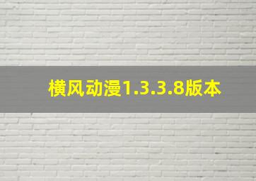 横风动漫1.3.3.8版本