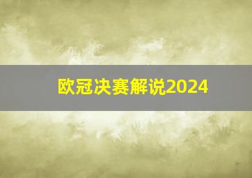 欧冠决赛解说2024