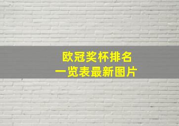 欧冠奖杯排名一览表最新图片