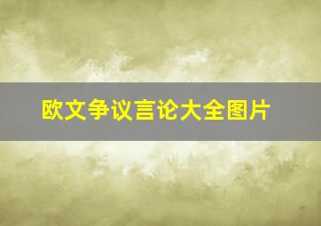 欧文争议言论大全图片