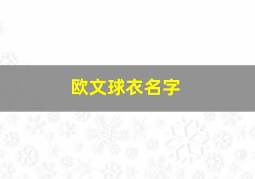 欧文球衣名字