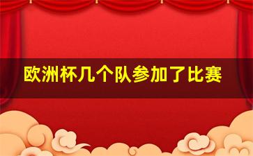 欧洲杯几个队参加了比赛