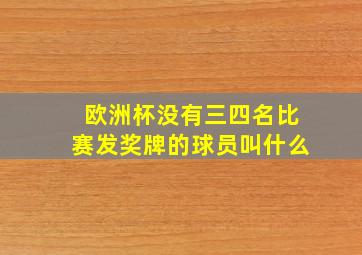 欧洲杯没有三四名比赛发奖牌的球员叫什么