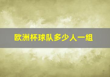 欧洲杯球队多少人一组