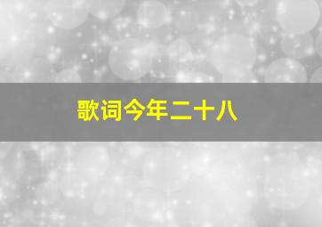 歌词今年二十八