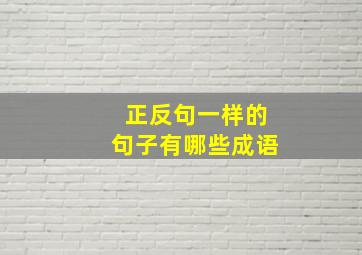 正反句一样的句子有哪些成语