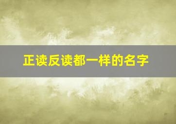 正读反读都一样的名字