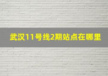 武汉11号线2期站点在哪里